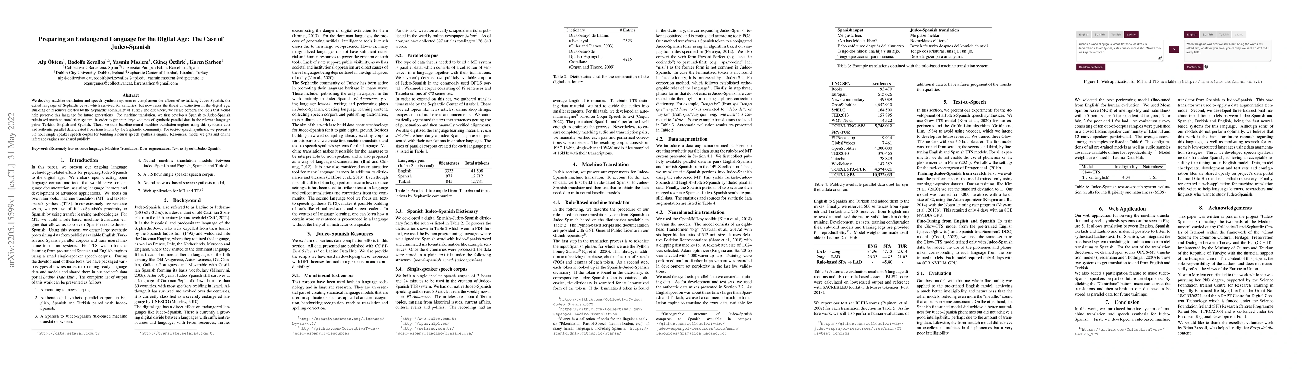 Thumbnail for Preparing an Endangered Language for the Digital Age: The Case of
  Judeo-Spanish