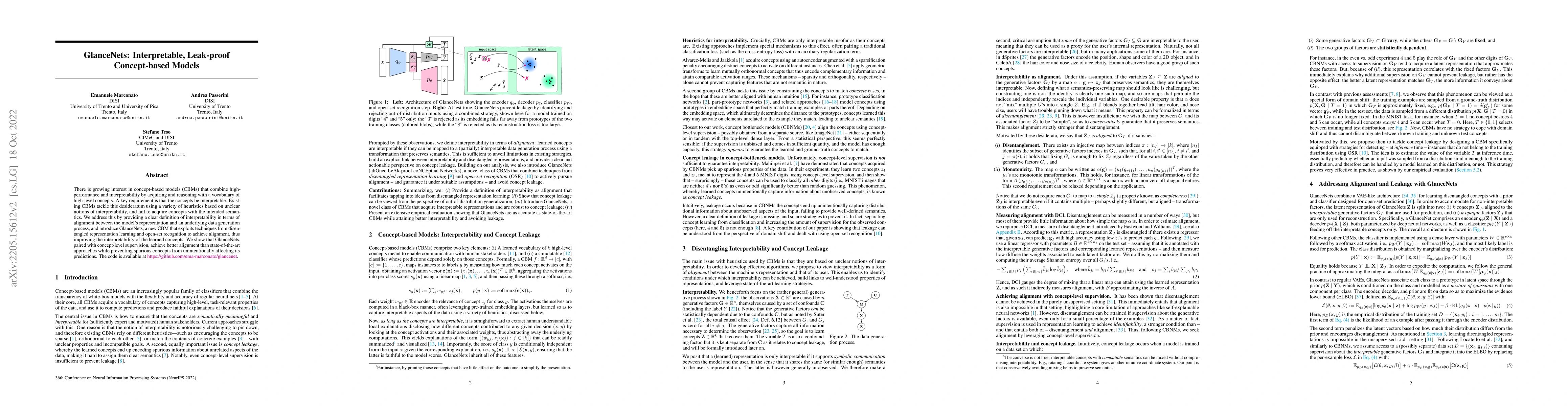 Thumbnail for GlanceNets: Interpretabile, Leak-proof Concept-based Models