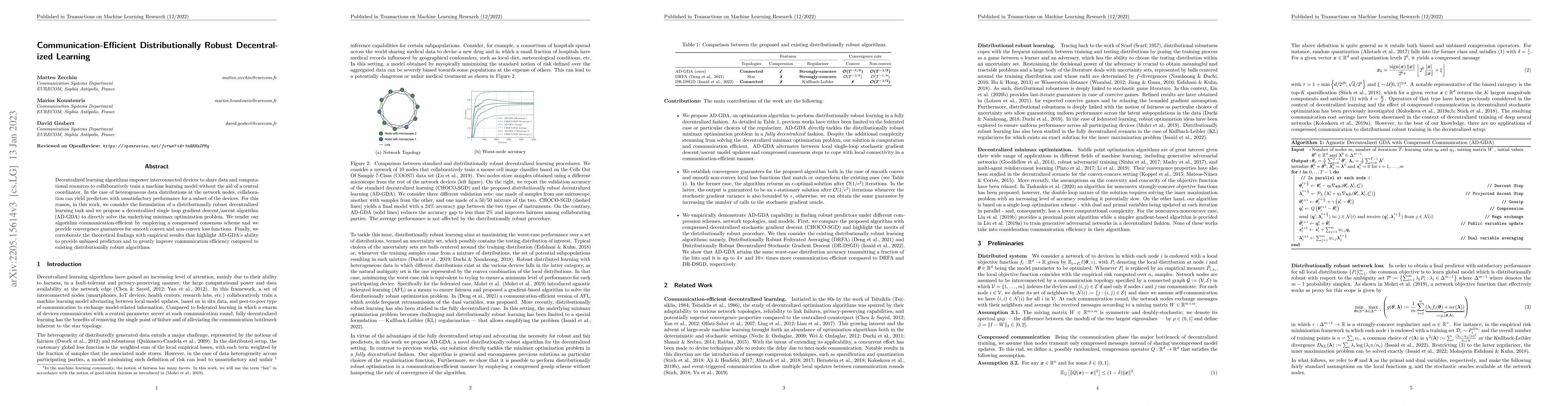 Thumbnail for Communication-Efficient Distributionally Robust Decentralized Learning