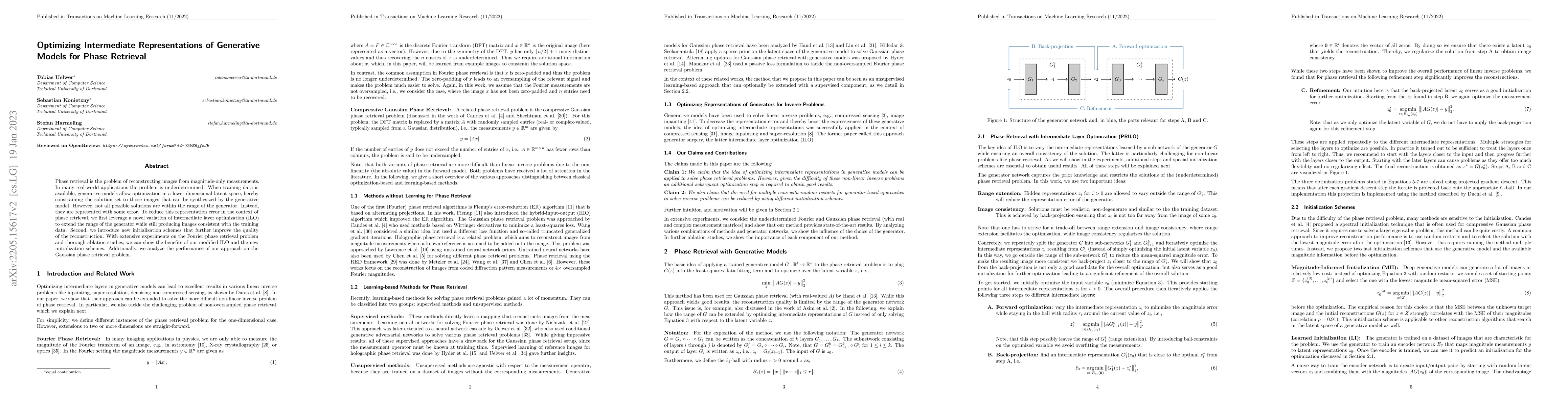 Thumbnail for Optimizing Intermediate Representations of Generative Models for Phase
  Retrieval