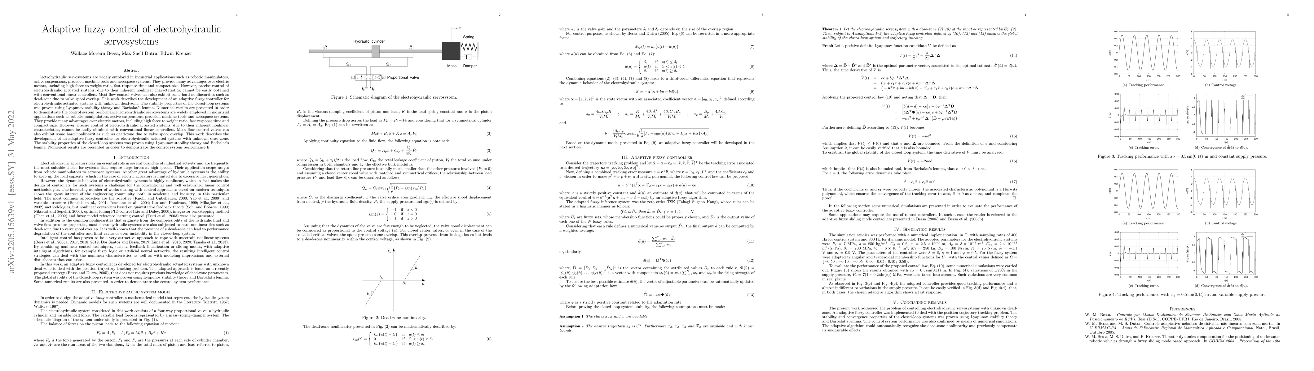 Thumbnail for Adaptive fuzzy control of electrohydraulic servosystems