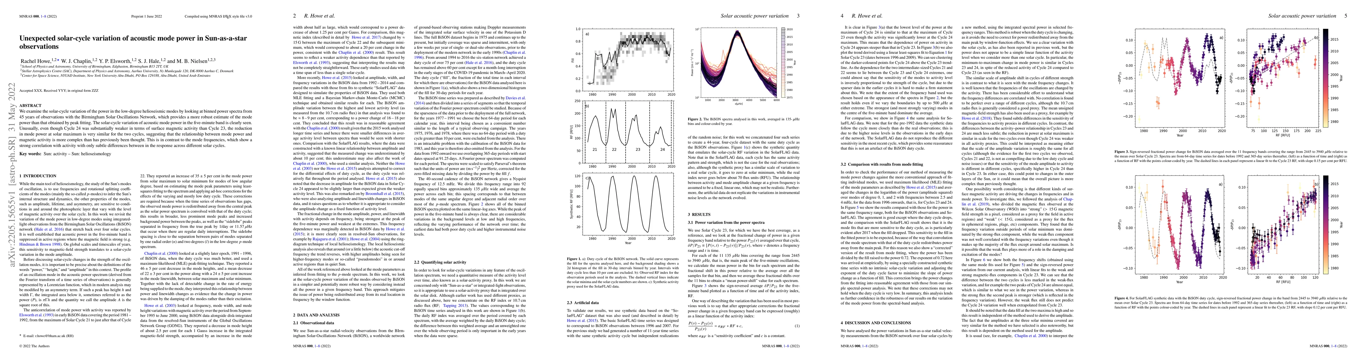 Thumbnail for Unexpected solar-cycle variation of acoustic mode power in Sun-as-a-star
  observations