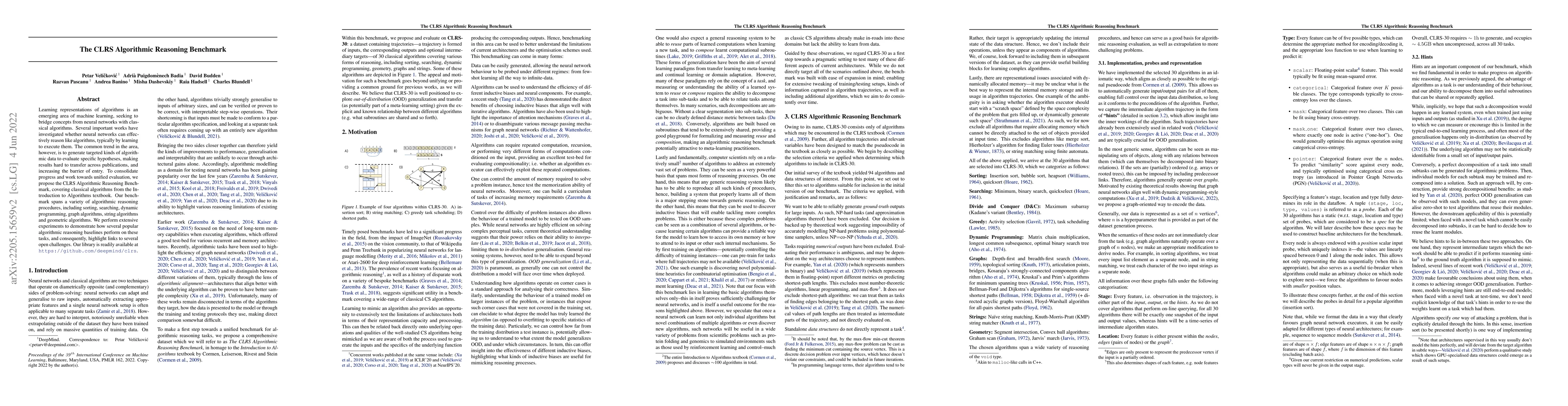 Thumbnail for The CLRS Algorithmic Reasoning Benchmark