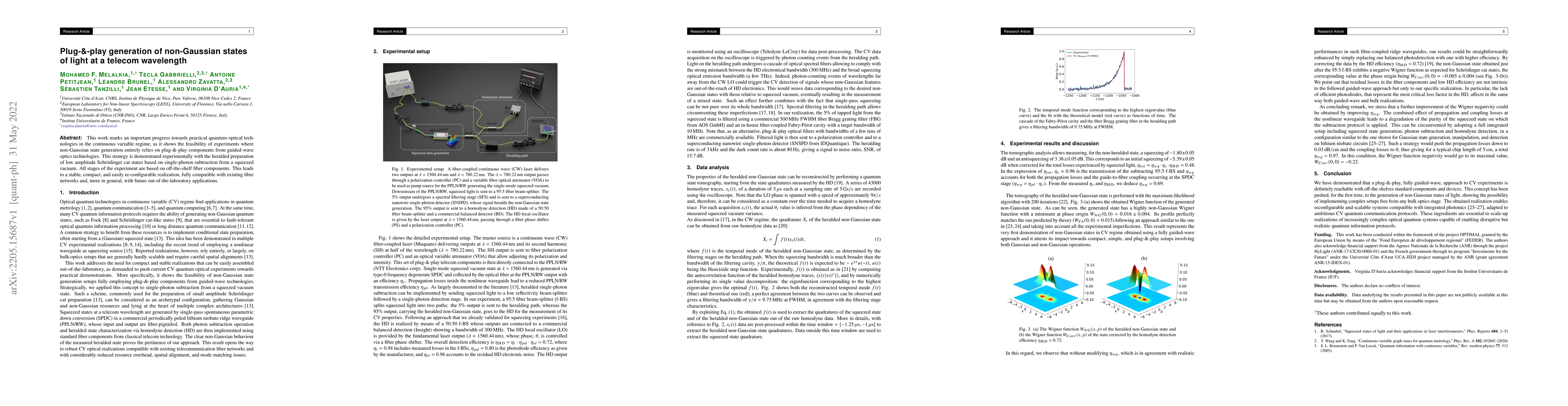 Thumbnail for Plug-&-play generation of non-Gaussian states of light at a telecom
  wavelength