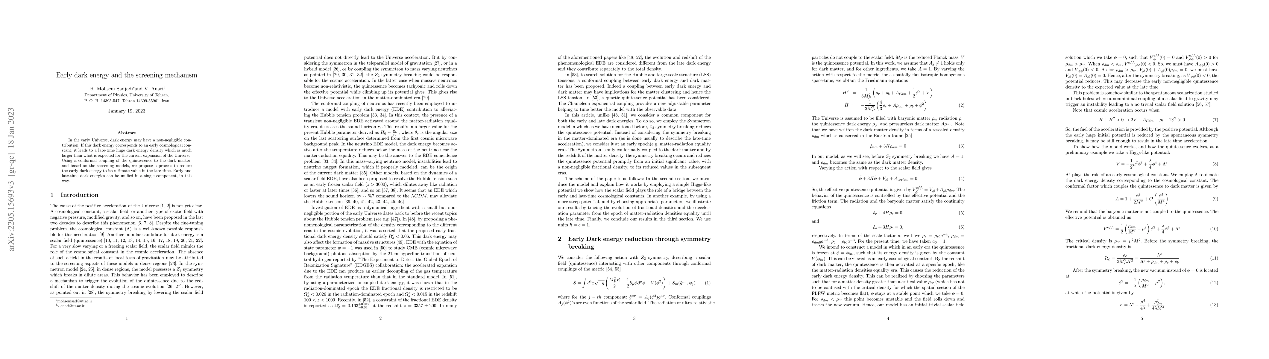Thumbnail for Early dark energy and the screening mechanism