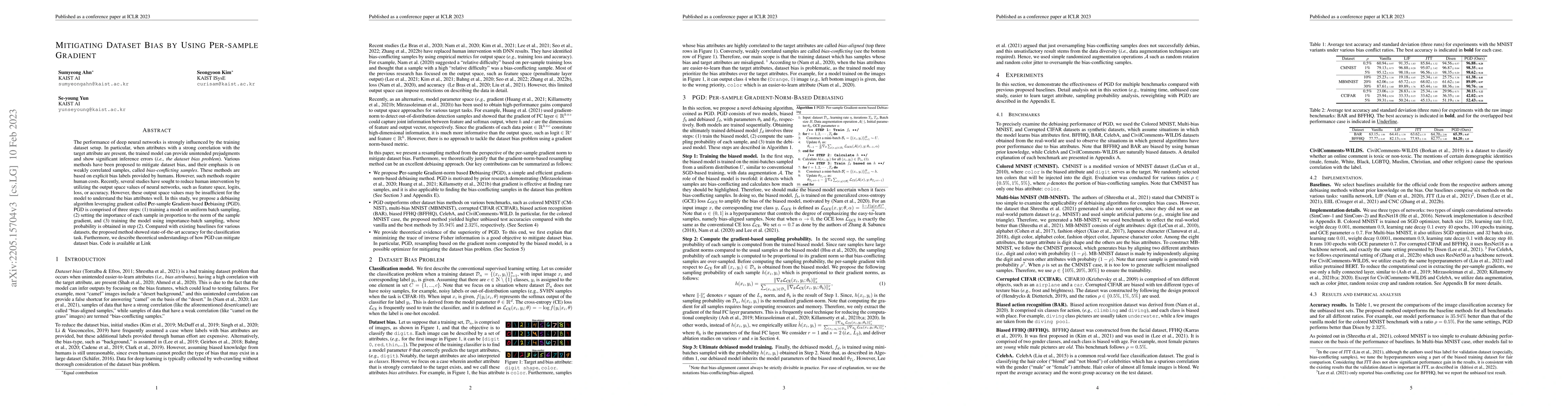 Thumbnail for Mitigating Dataset Bias by Using Per-sample Gradient