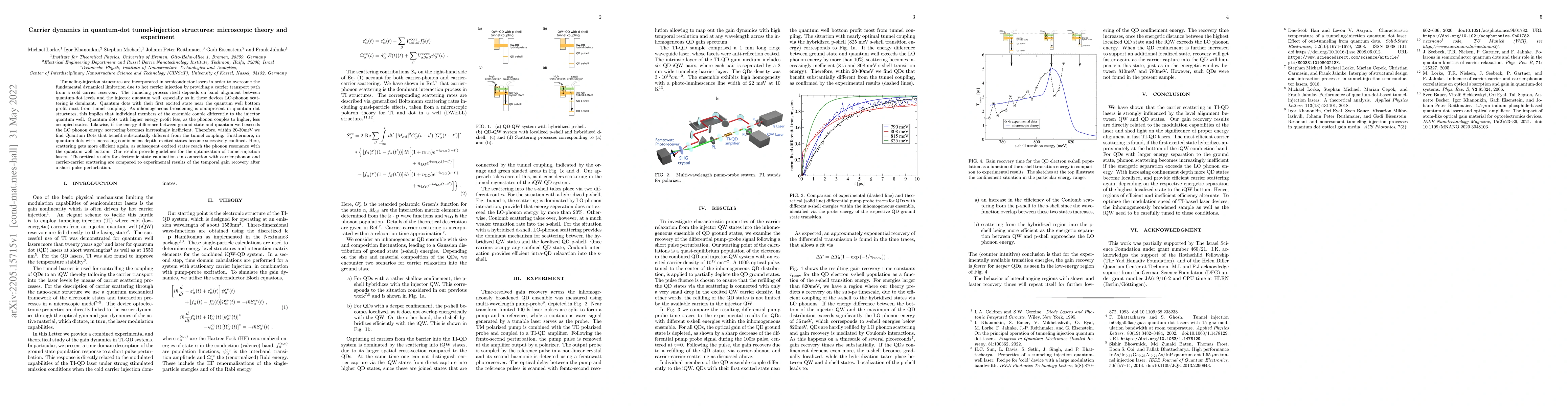 Thumbnail for Carrier dynamics in quantum-dot tunnel-injection structures: microscopic
  theory and experiment