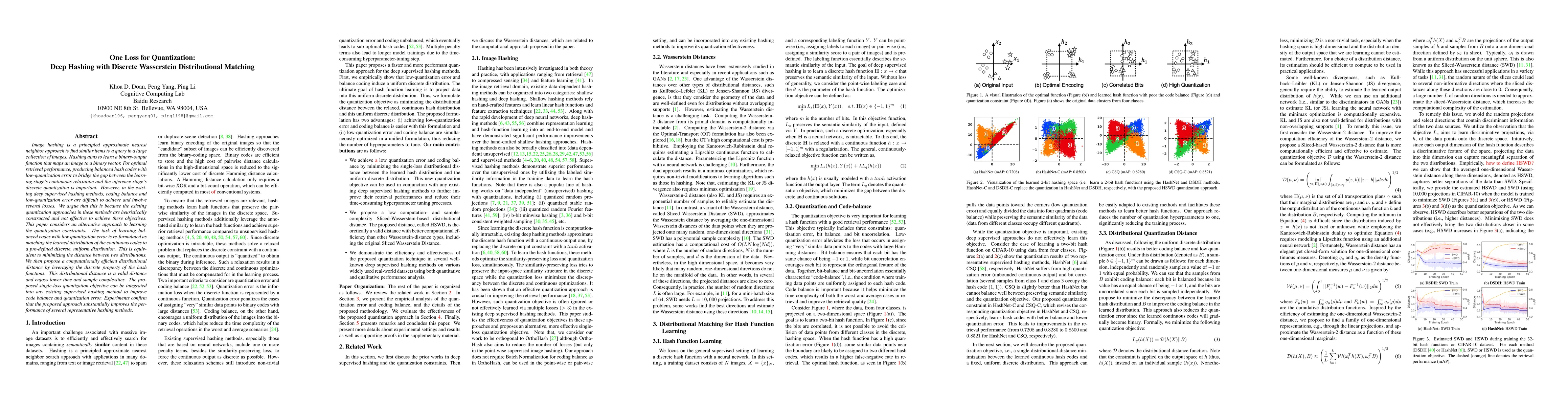 Thumbnail for One Loss for Quantization: Deep Hashing with Discrete Wasserstein
  Distributional Matching