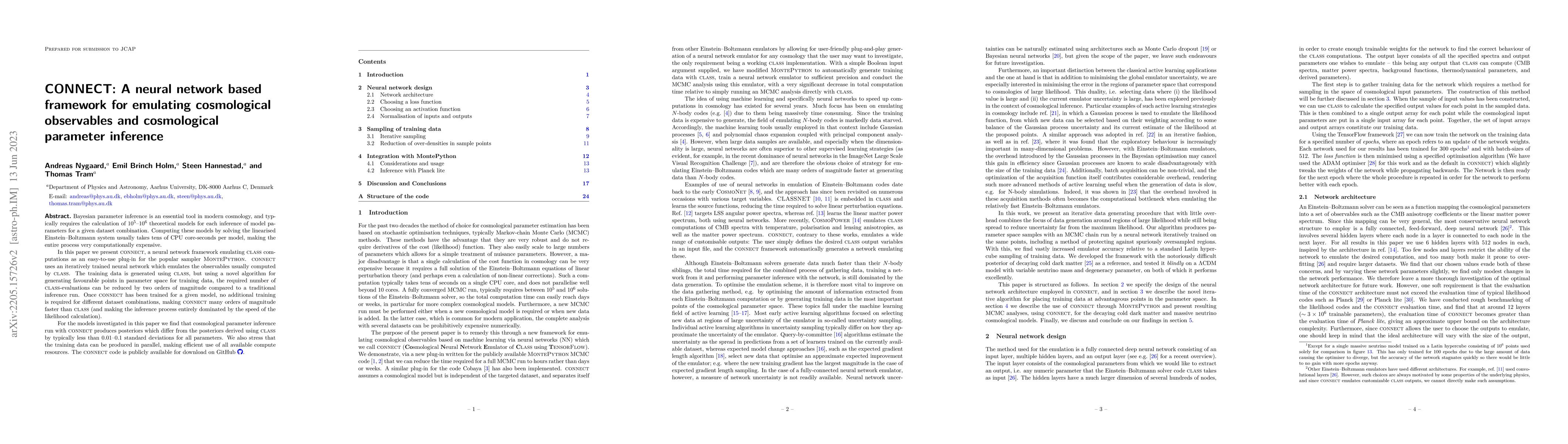 Thumbnail for CONNECT: A neural network based framework for emulating cosmological
  observables and cosmological parameter inference