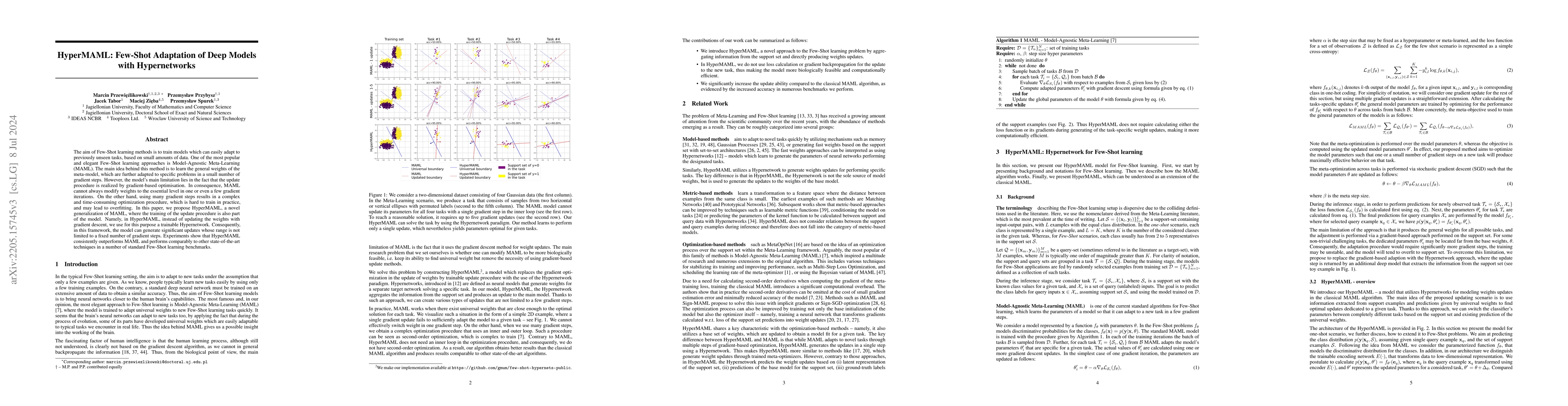 Thumbnail for HyperMAML: Few-Shot Adaptation of Deep Models with Hypernetworks