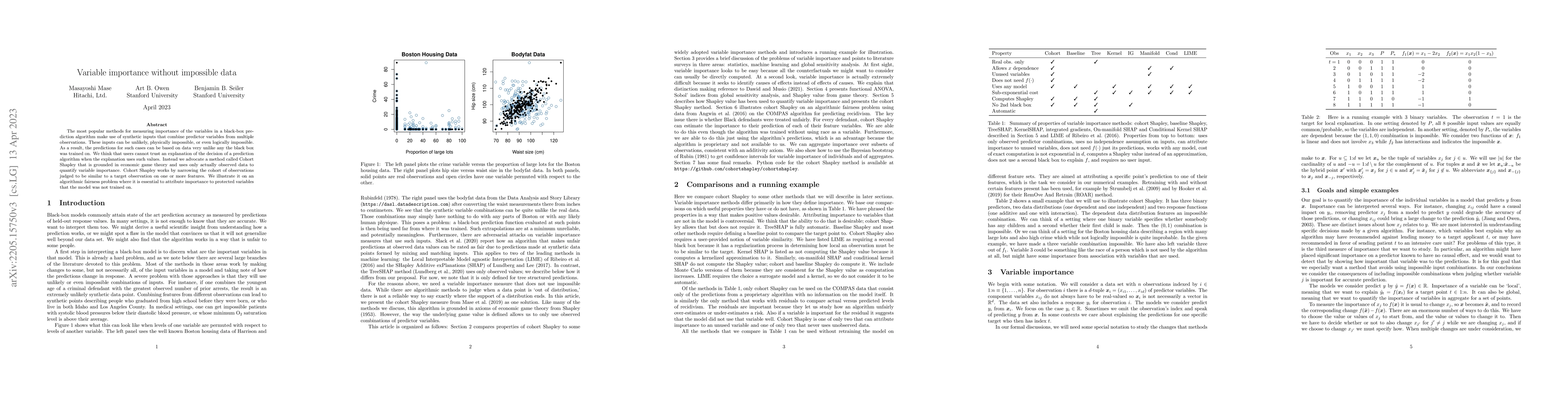 Thumbnail for Variable importance without impossible data
