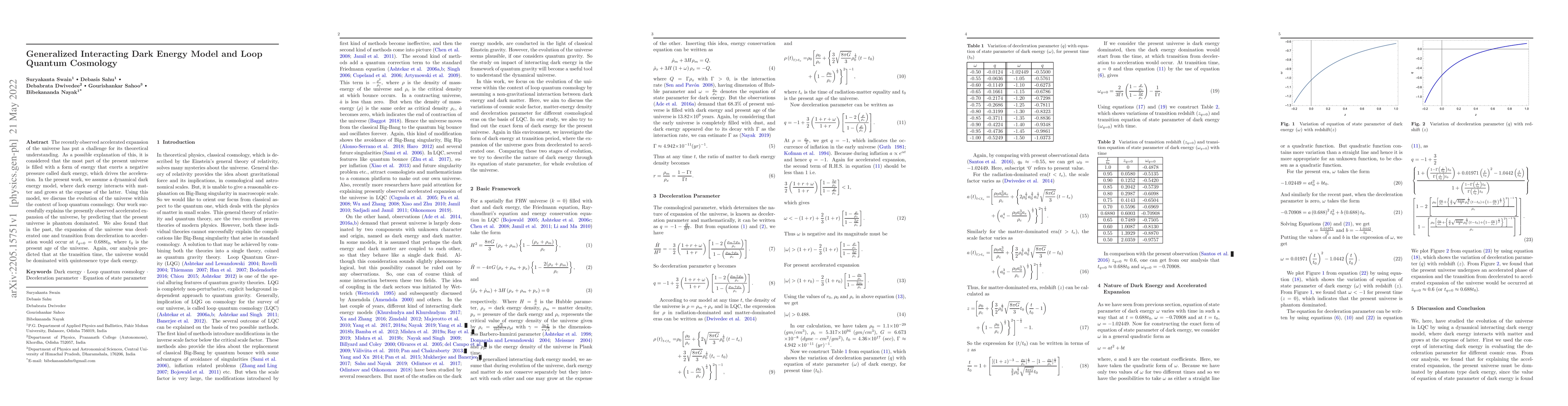 Thumbnail for Generalized Interacting Dark Energy Model and Loop Quantum Cosmology