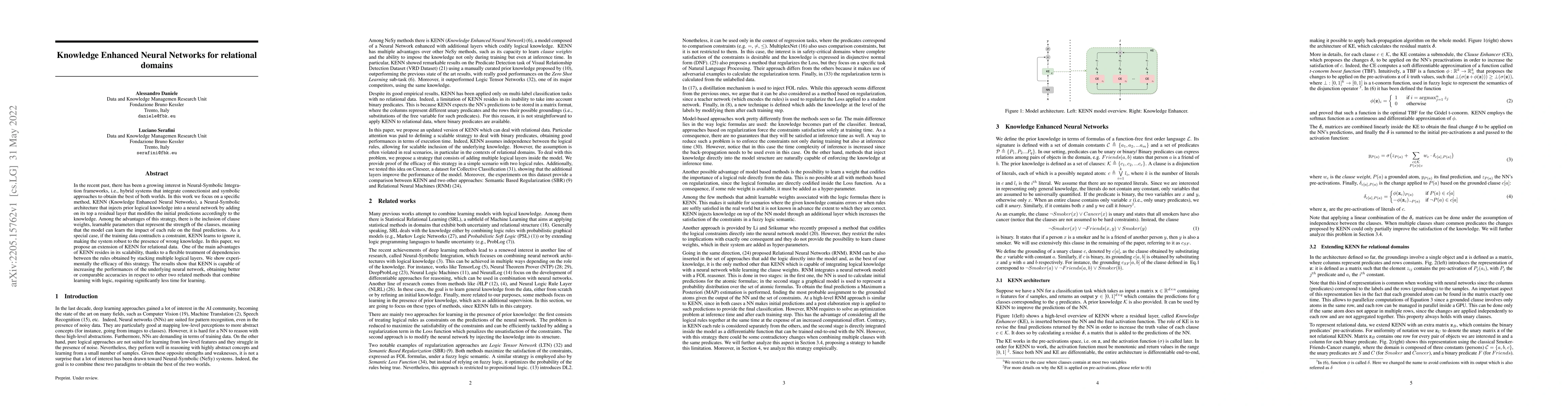 Thumbnail for Knowledge Enhanced Neural Networks for relational domains