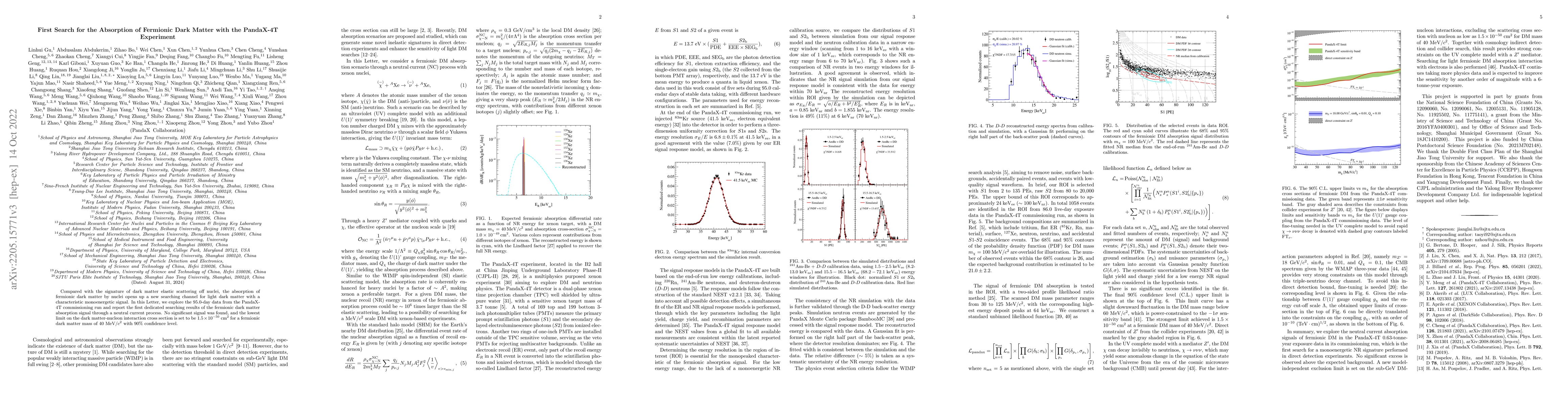 Thumbnail for First search for the absorption of fermionic dark matter with the
  PandaX-4T experiment