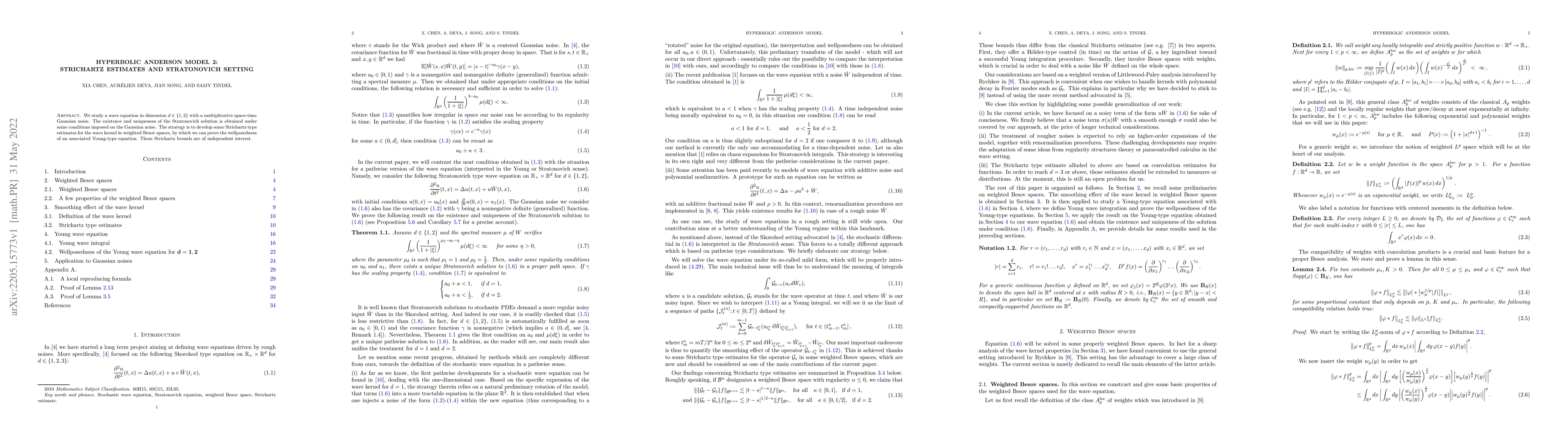 Thumbnail for Hyperbolic Anderson model 2: Strichartz estimates and Stratonovich
  setting