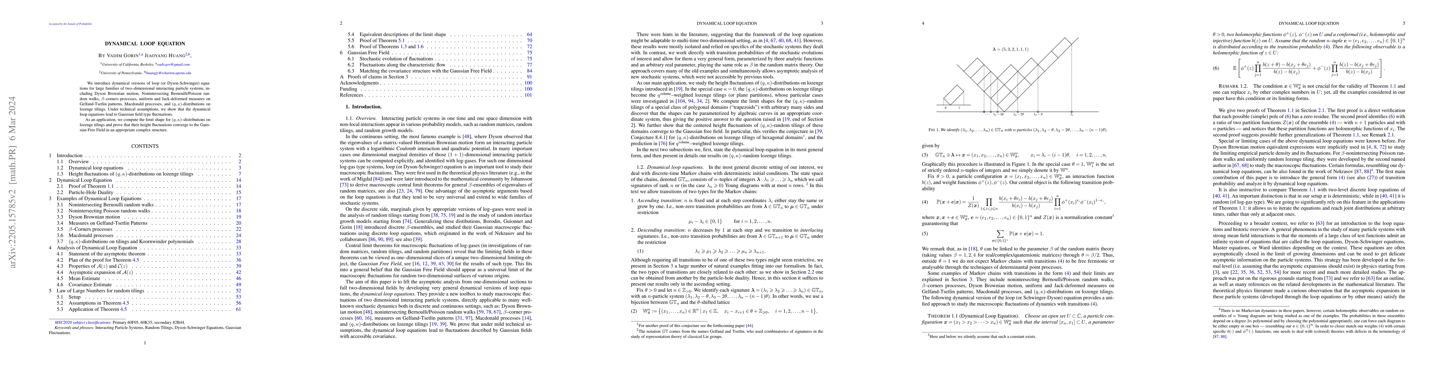 Thumbnail for Dynamical Loop Equation