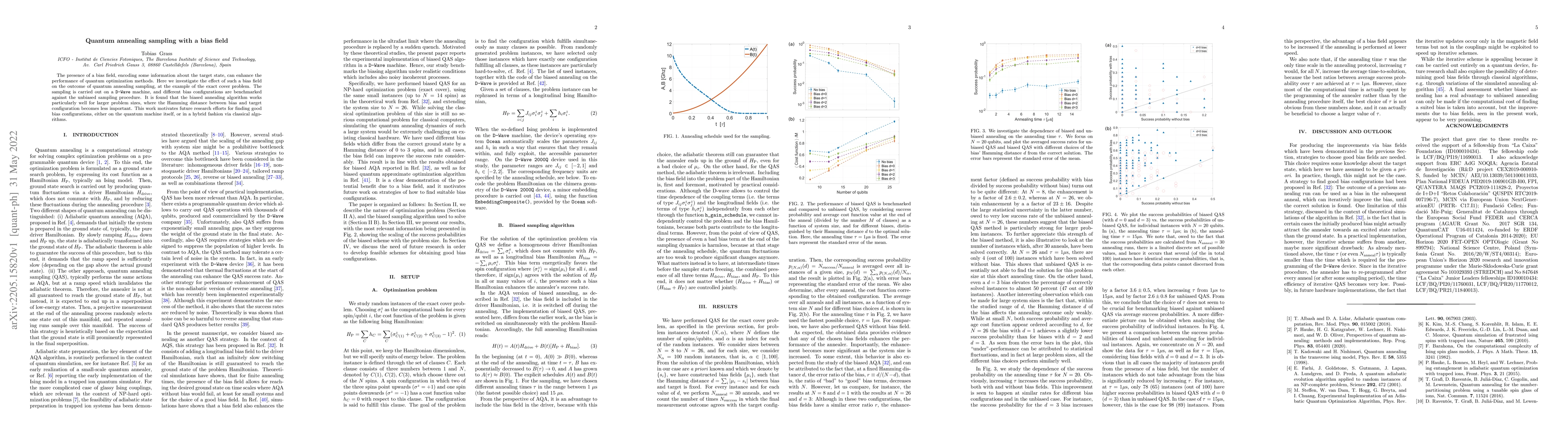Thumbnail for Quantum annealing sampling with a bias field