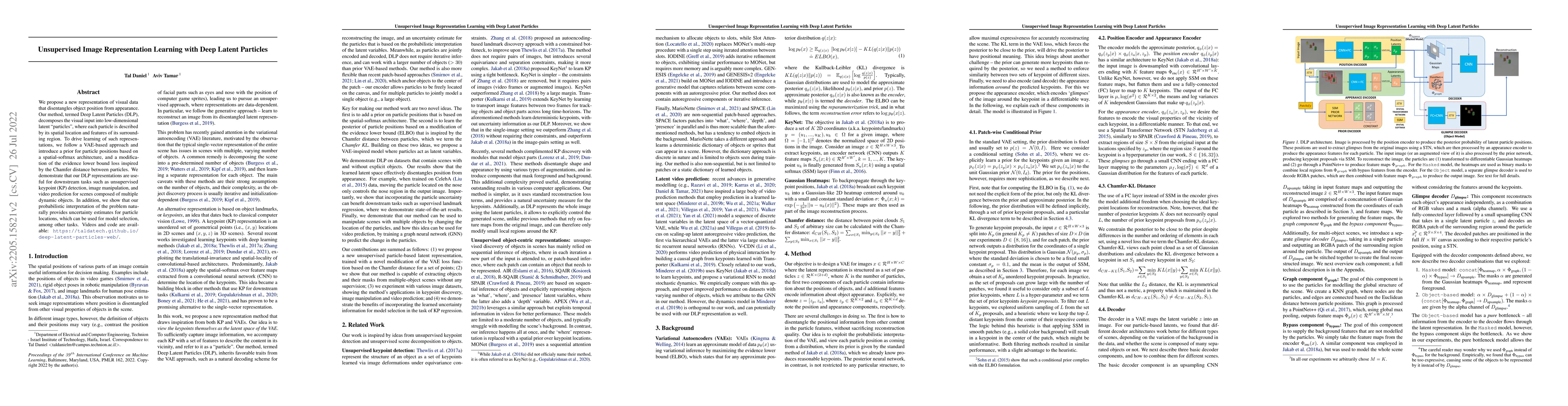 Thumbnail for Unsupervised Image Representation Learning with Deep Latent Particles