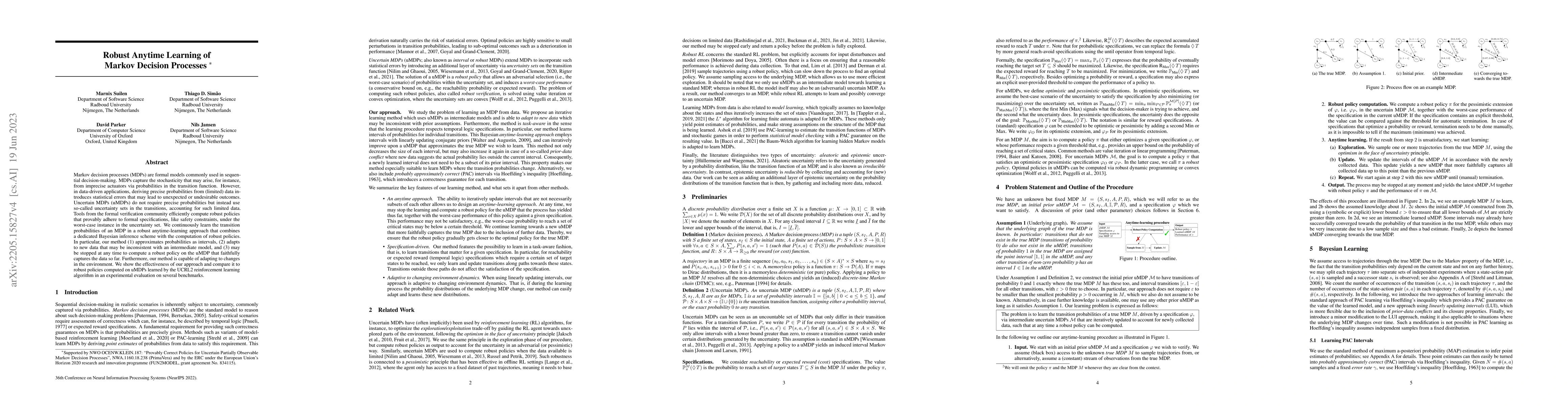 Thumbnail for Robust Anytime Learning of Markov Decision Processes