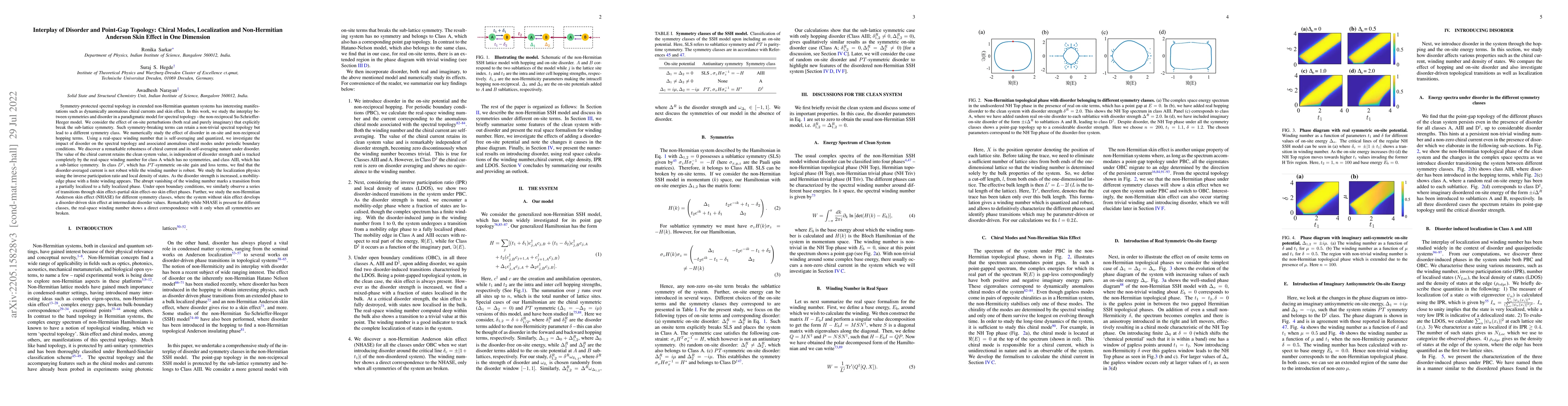 Thumbnail for Interplay of Disorder and Point-Gap Topology: Chiral Modes, Localization
  and Non-Hermitian Anderson Skin Effect in One Dimension