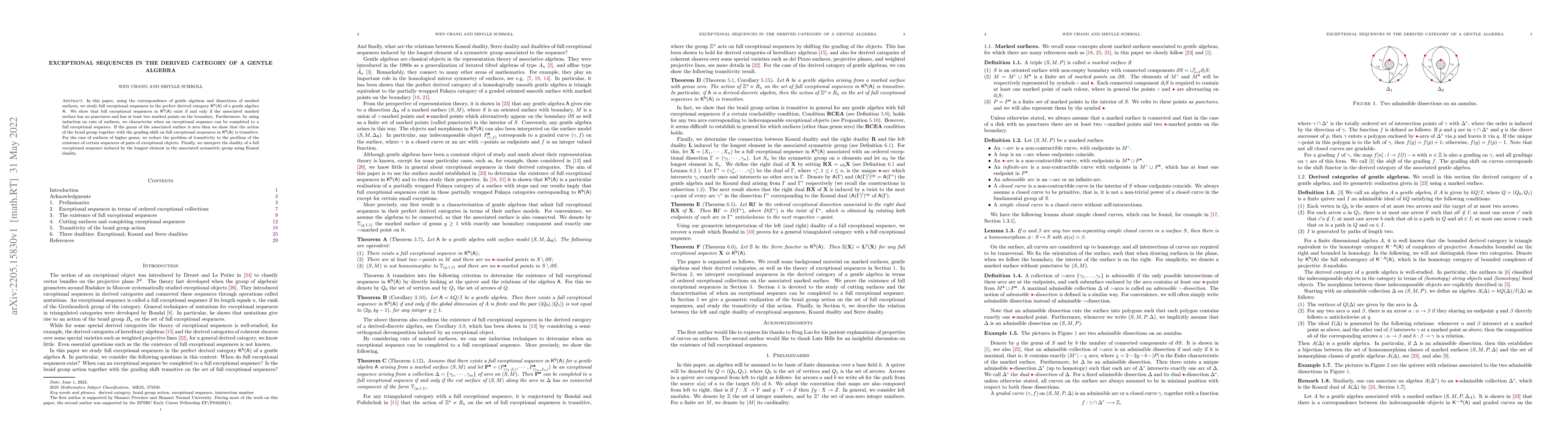 Thumbnail for Exceptional sequences in the derived category of a gentle algebra