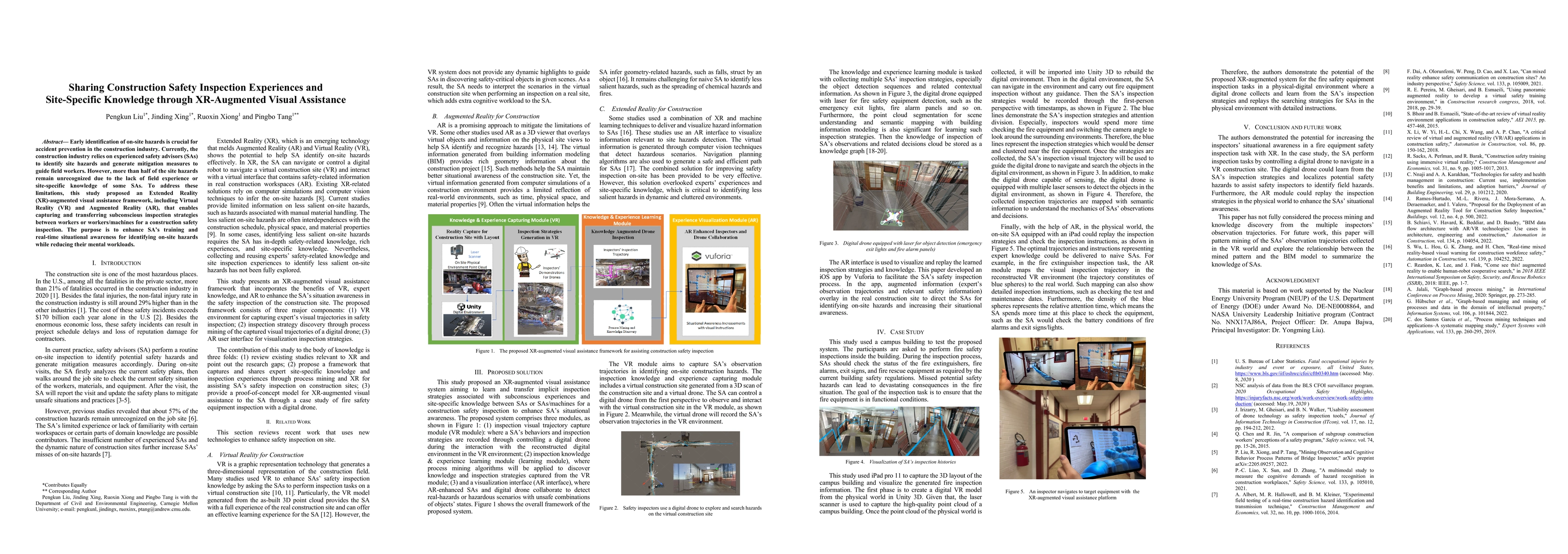 Thumbnail for Sharing Construction Safety Inspection Experiences and Site-Specific
  Knowledge through XR-Augmented Visual Assistance