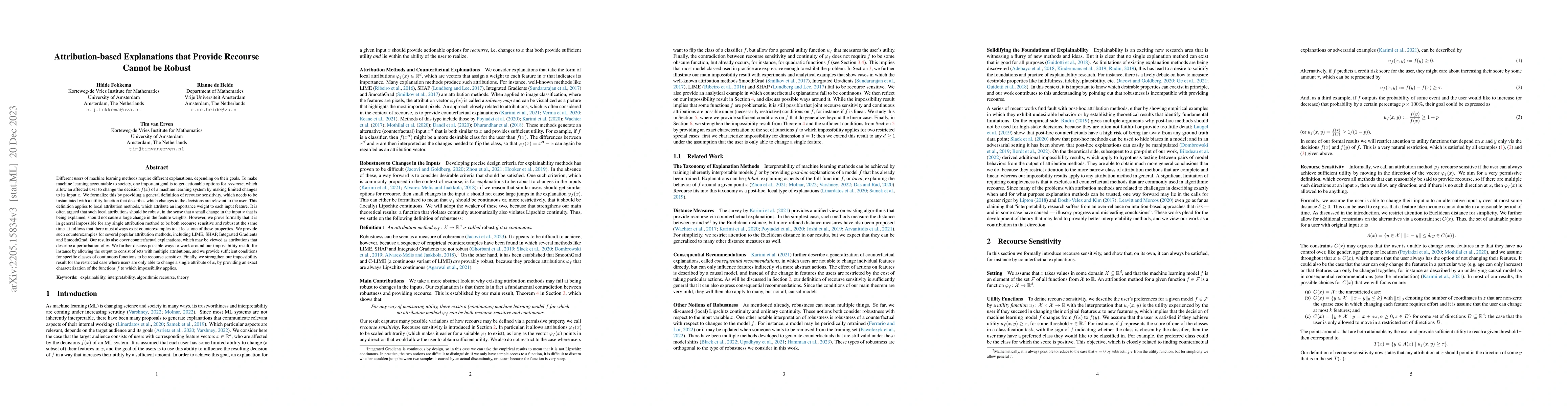Thumbnail for Attribution-based Explanations that Provide Recourse Cannot be Robust