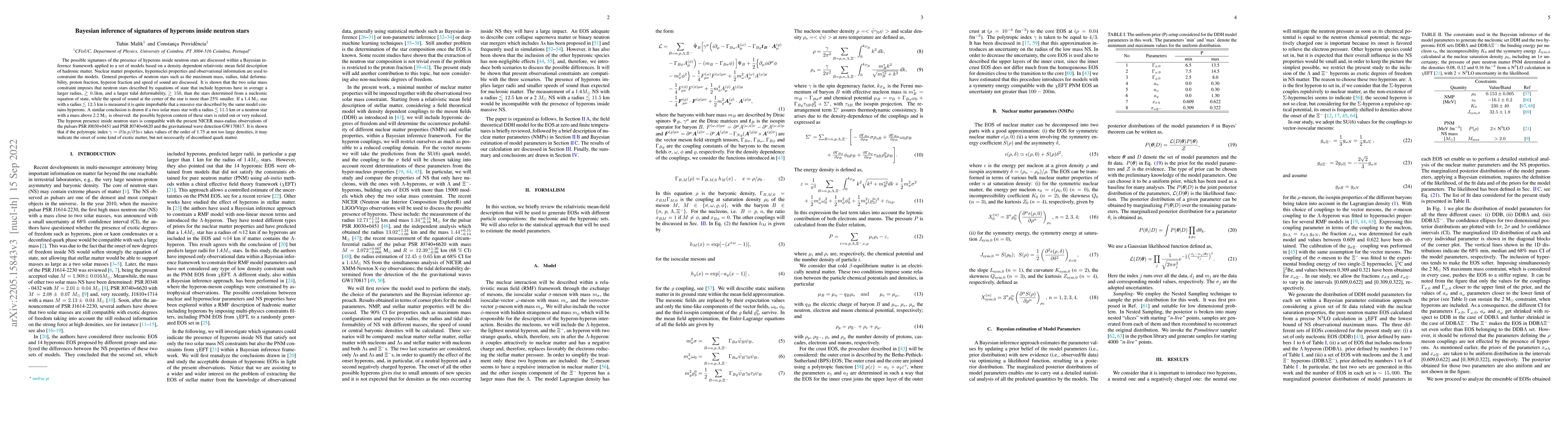 Thumbnail for Bayesian inference of signatures of hyperons inside neutron stars