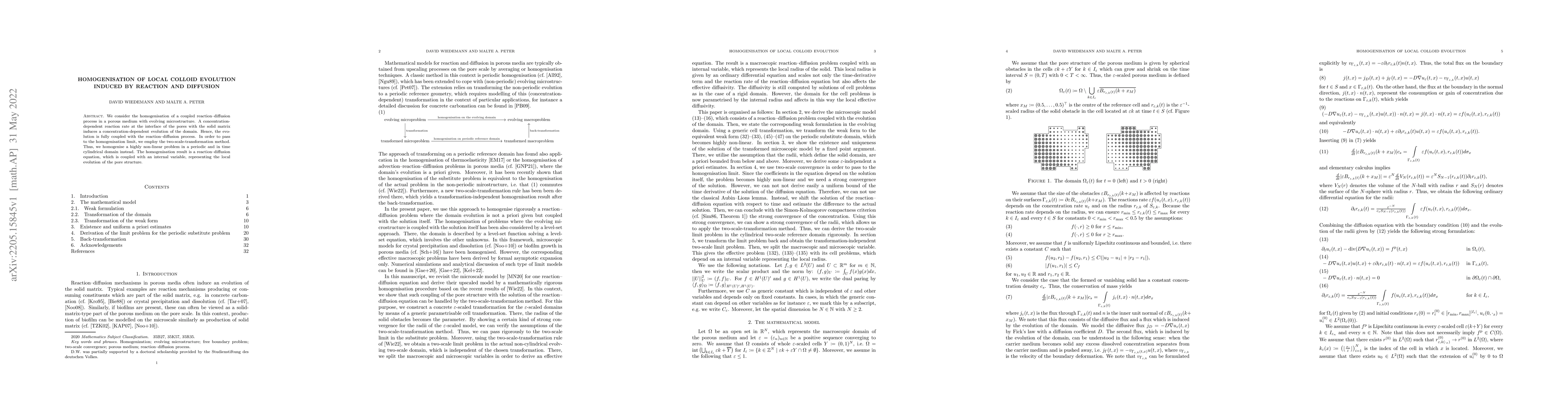 Thumbnail for Homogenisation of local colloid evolution induced by reaction and
  diffusion