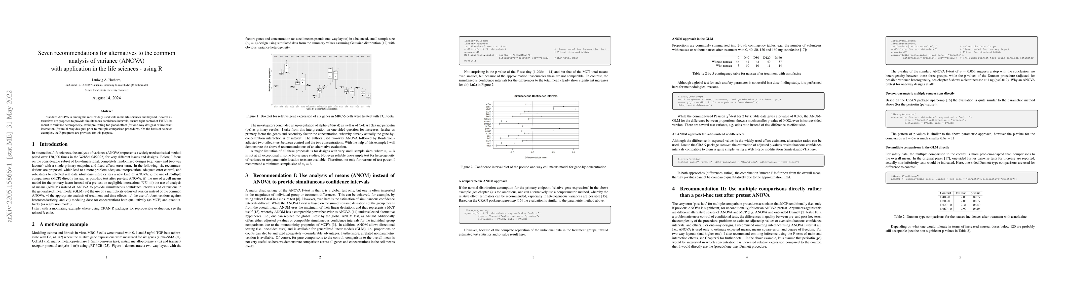 Thumbnail for Seven recommendations for alternatives to the common analysis of
  variance (ANOVA) with application in the life sciences -- using R