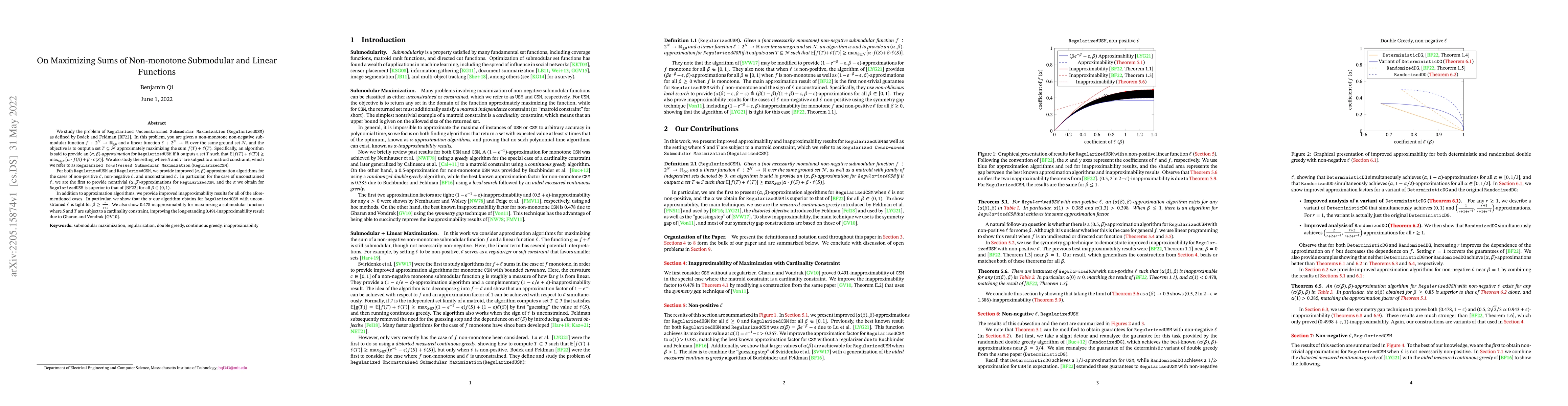 Thumbnail for On Maximizing Sums of Non-monotone Submodular and Linear Functions