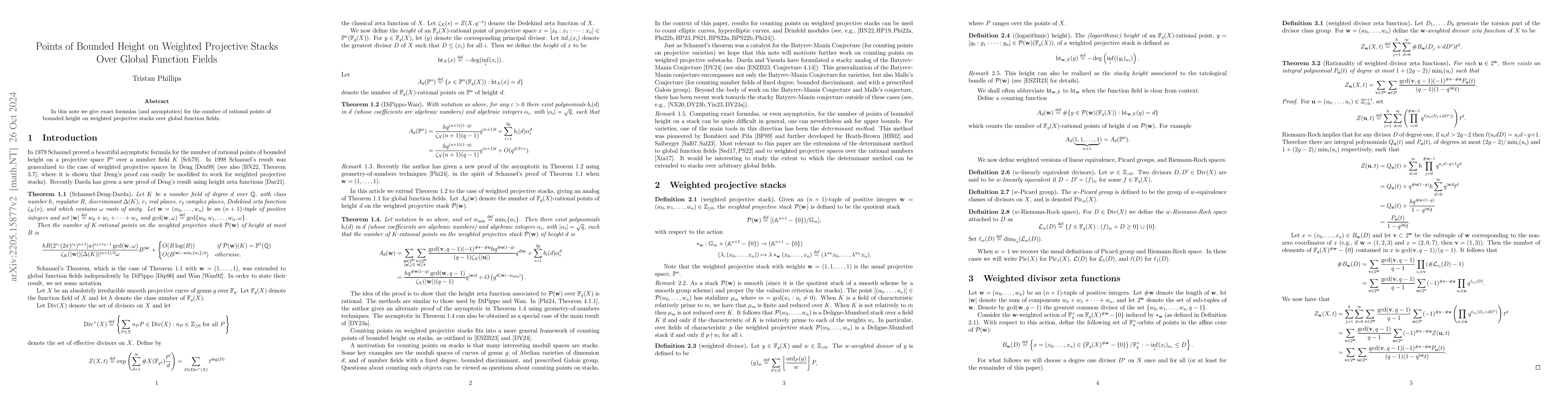 Thumbnail for Points of bounded height on weighted projective spaces over global
  function fields