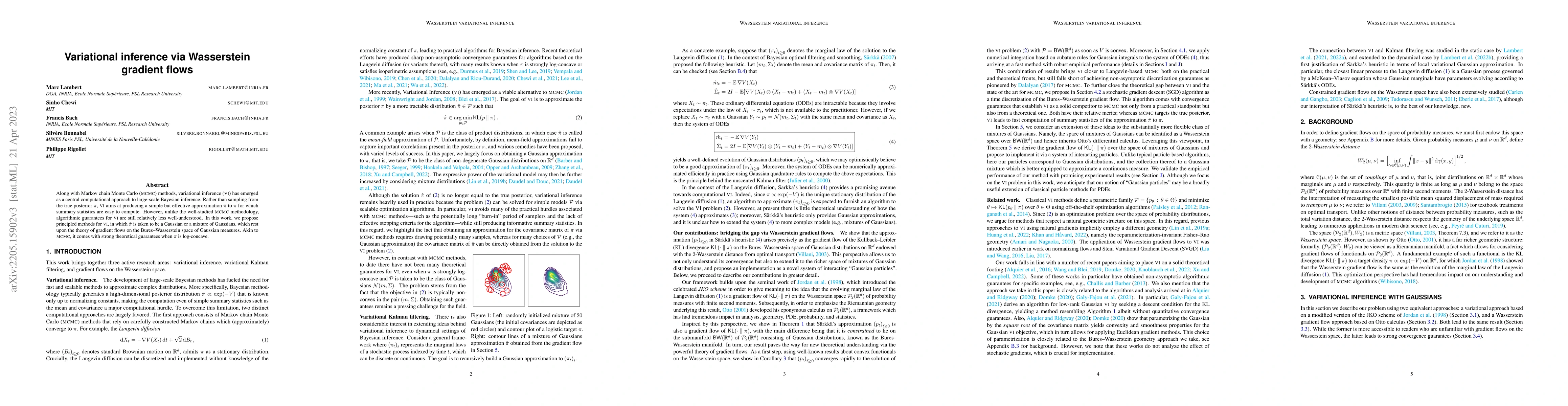 Thumbnail for Variational inference via Wasserstein gradient flows