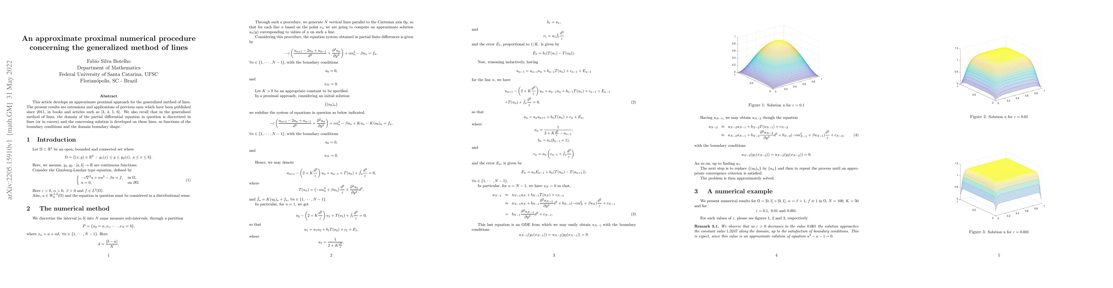 Thumbnail for An approximate proximal numerical procedure concerning the generalized
  method of lines