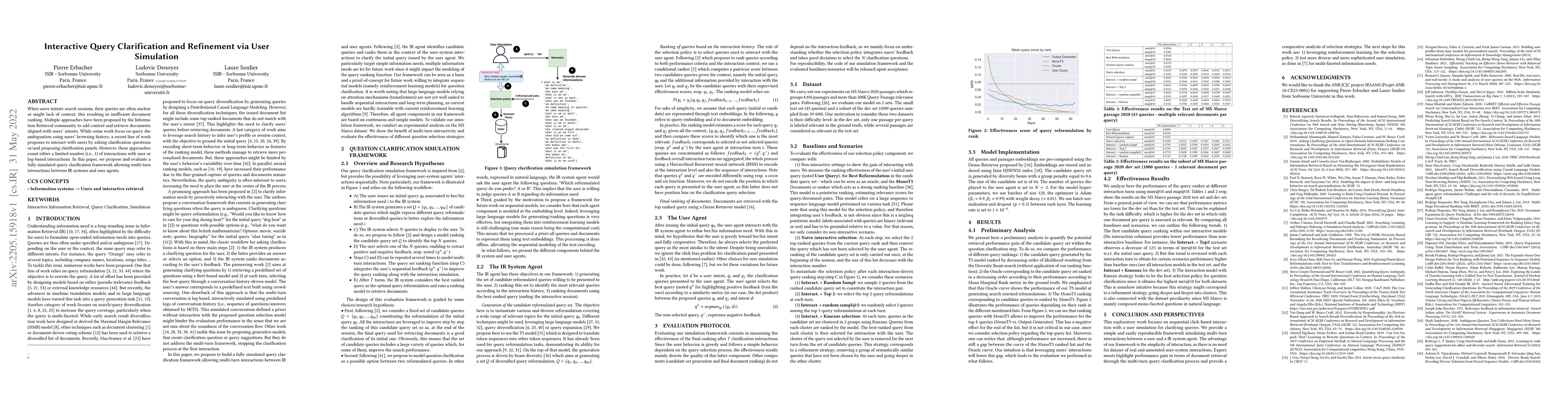 Thumbnail for Interactive Query Clarification and Refinement via User Simulation