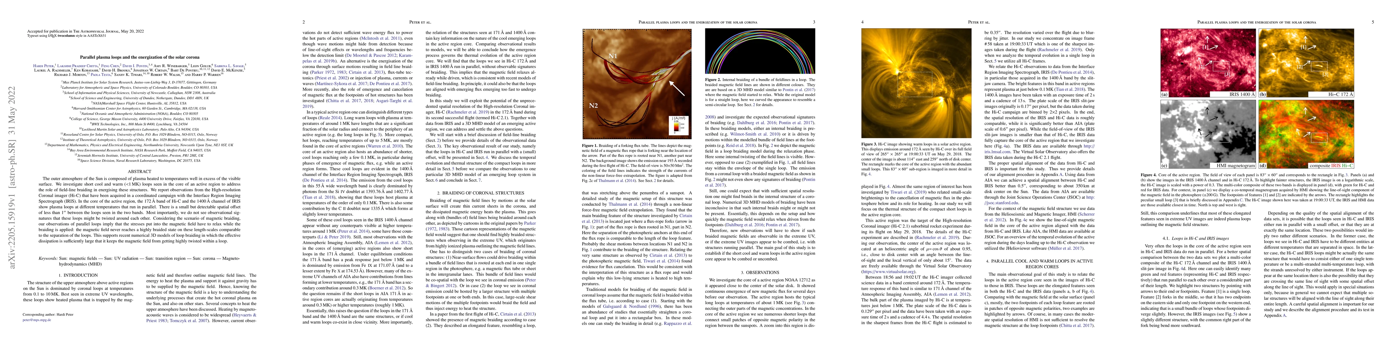 Thumbnail for Parallel plasma loops and the energization of the solar corona