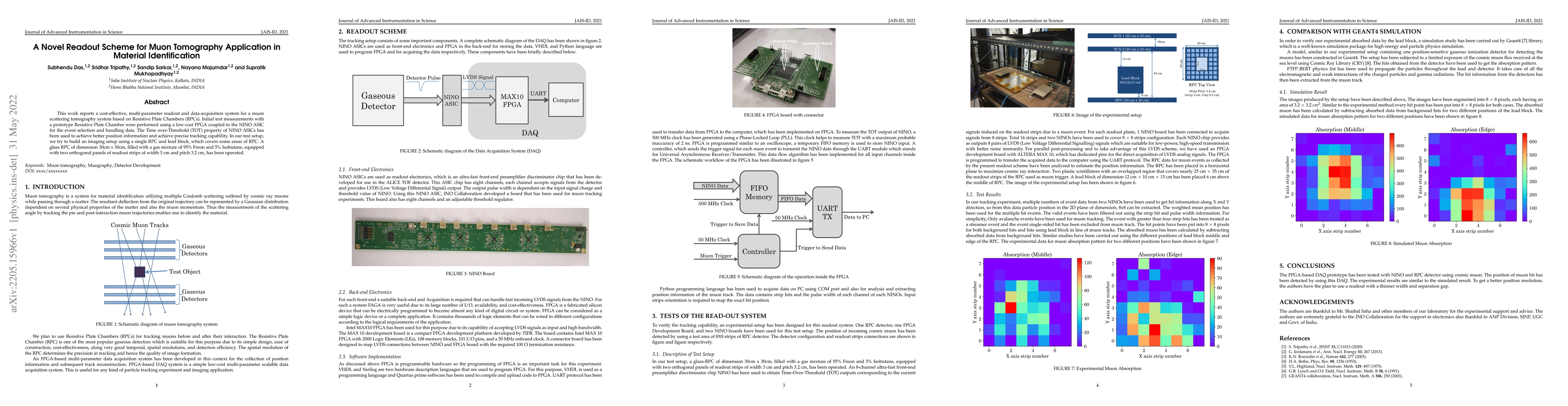 Thumbnail for A Novel Readout Scheme for Muon Tomography Application in Material
  Identification