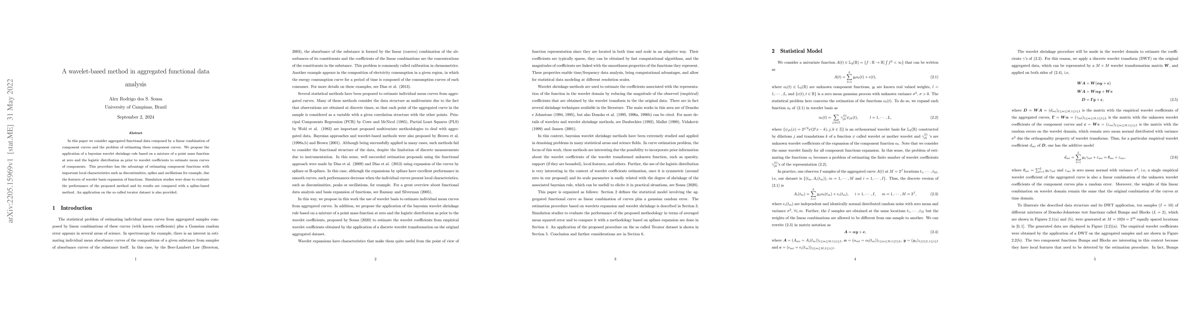 Thumbnail for A wavelet-based method in aggregated functional data analysis