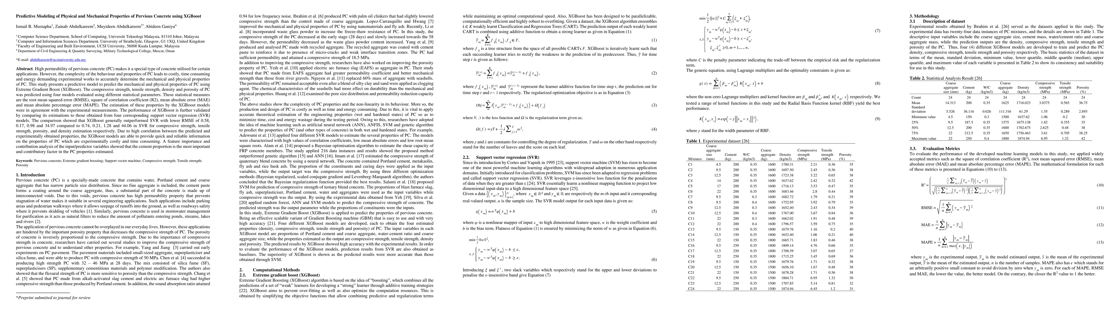 Thumbnail for Predictive Modeling of Physical and Mechanical Properties of Pervious
  Concrete using XGBoost