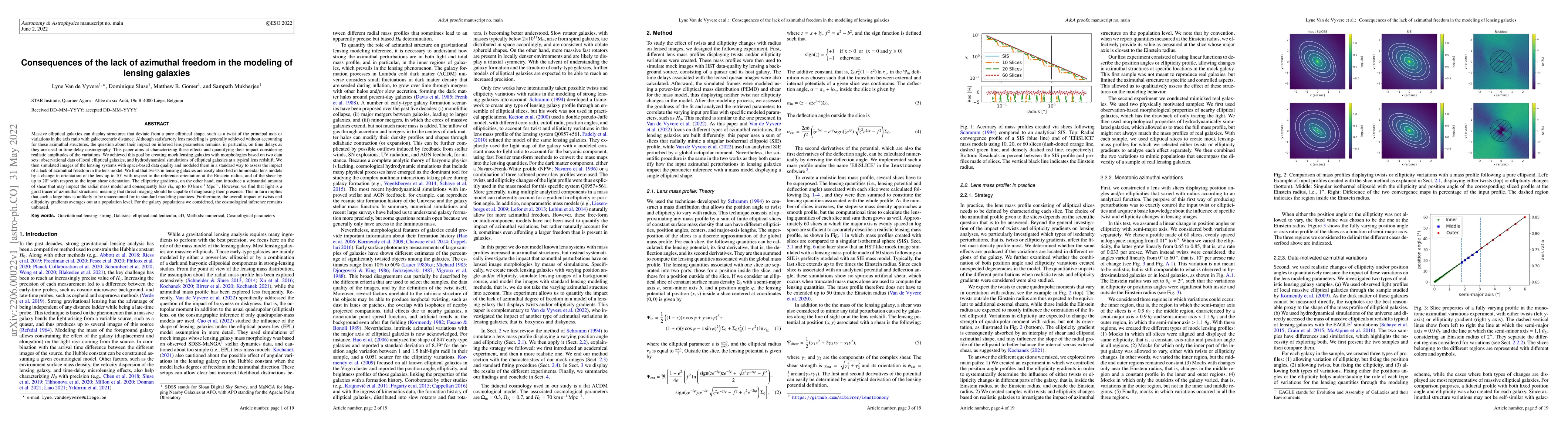 Thumbnail for Consequences of the lack of azimuthal freedom in the modeling of lensing
  galaxies