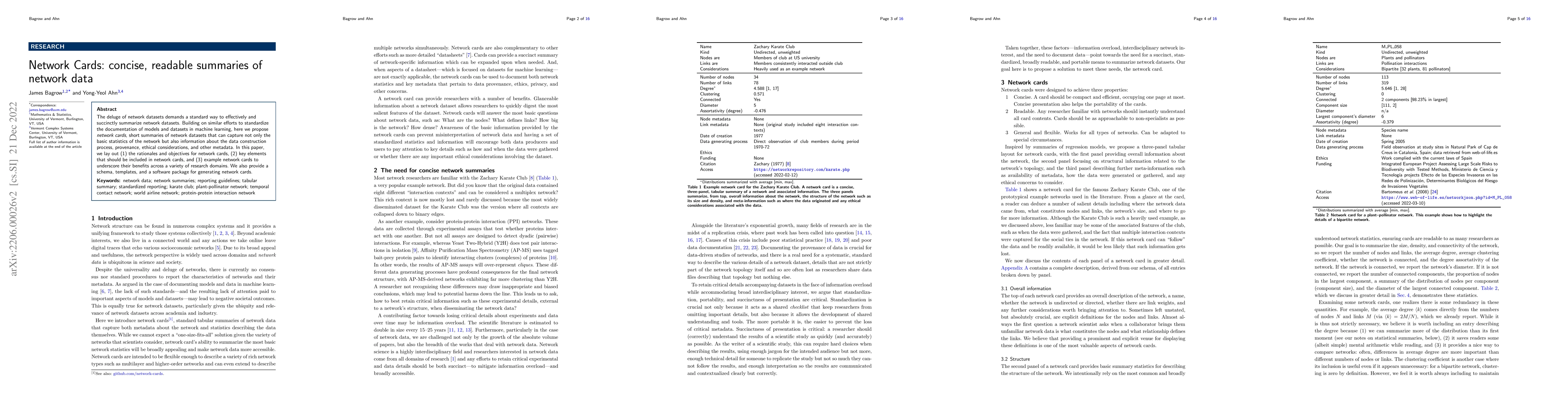 Thumbnail for Network Cards: concise, readable summaries of network data