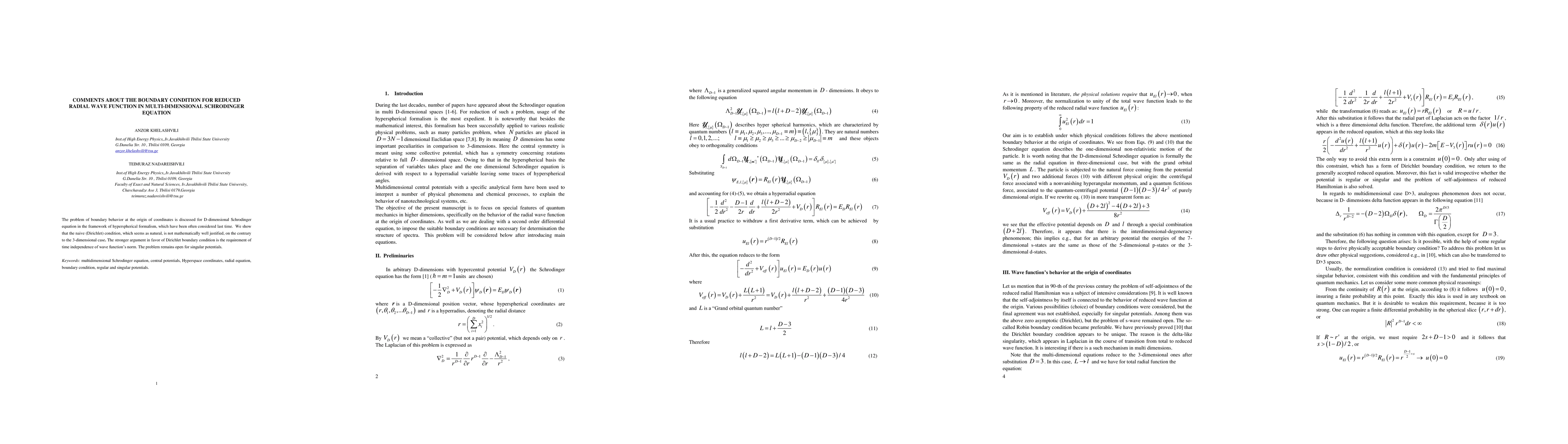 Thumbnail for Comments about the boundary condition for reduced radial wave function
  in multi-dimensional equation