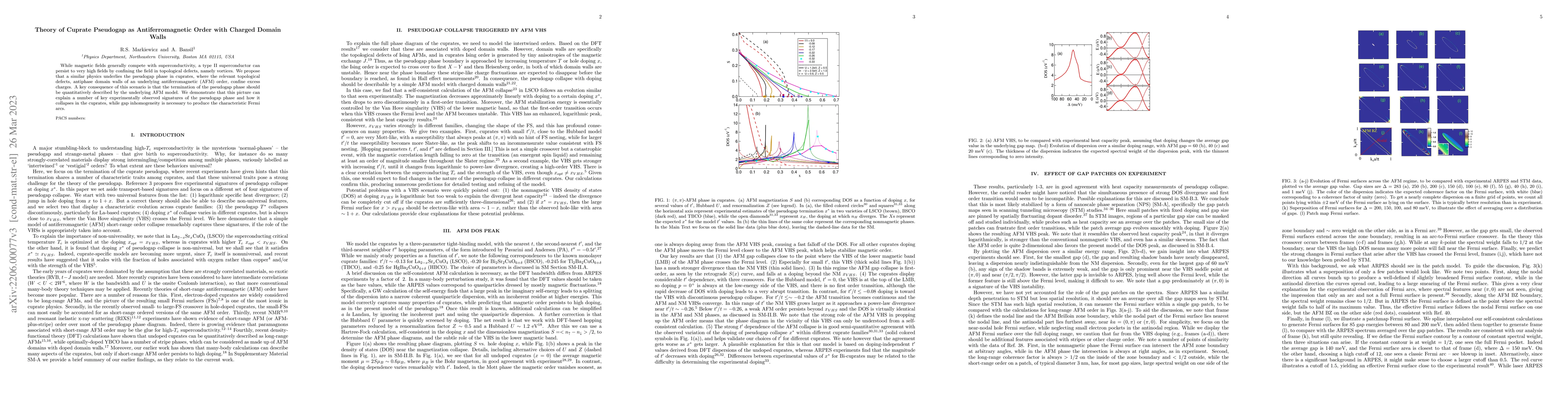 Thumbnail for Theory of Cuprate Pseudogap as Antiferromagnetic Order with Charged
  Domain Walls