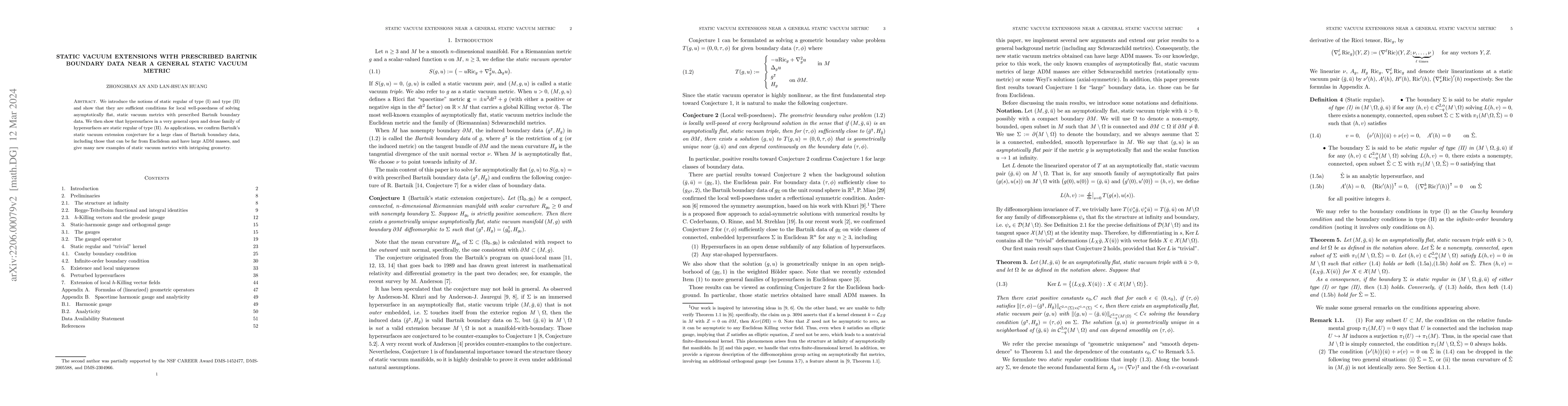 Thumbnail for Static vacuum extensions with prescribed Bartnik boundary data near a
  general static vacuum metric