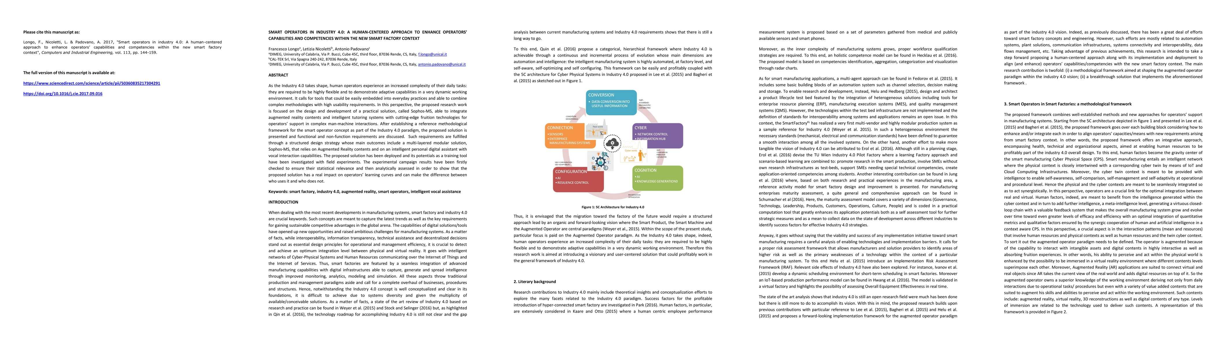 Thumbnail for Smart operators in industry 4.0: A human-centered approach to enhance
  operators' capabilities and competencies within the new smart factory context