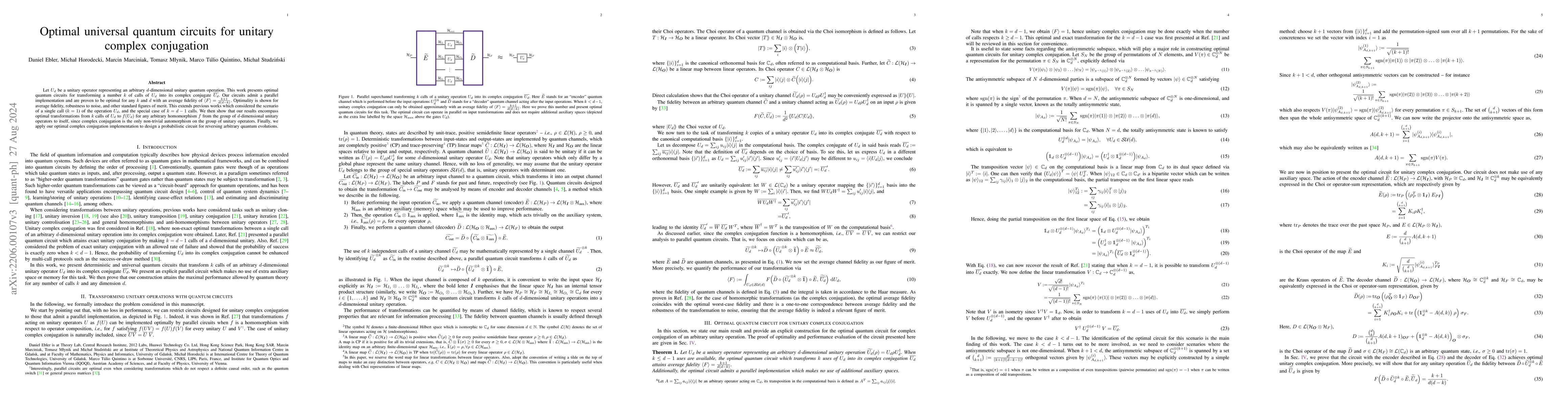 Thumbnail for Optimal universal quantum circuits for unitary complex conjugation