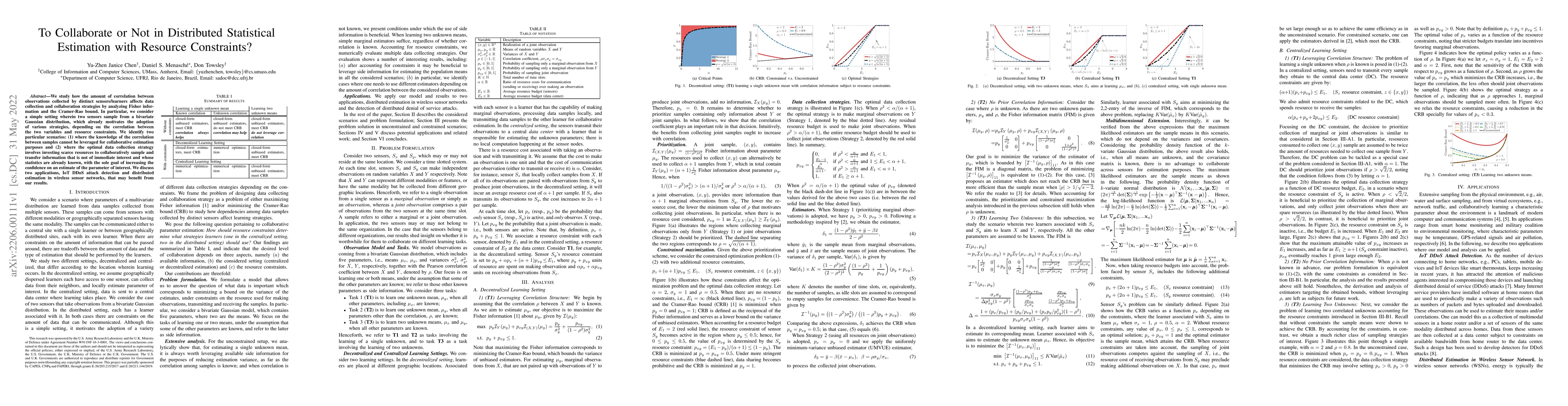 Thumbnail for To Collaborate or Not in Distributed Statistical Estimation with
  Resource Constraints?