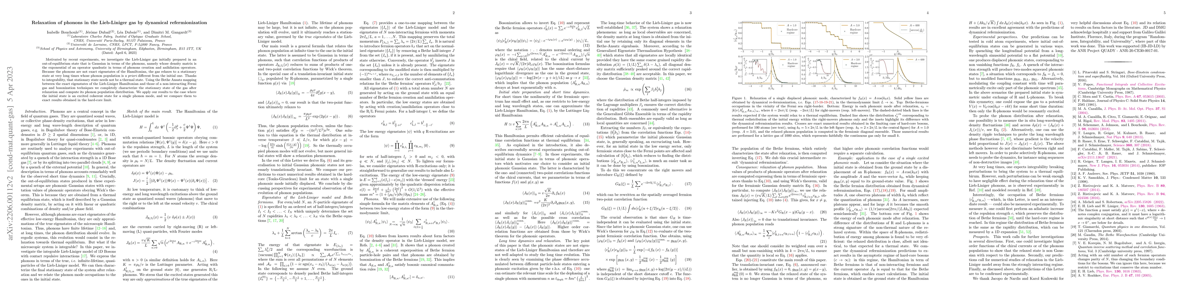 Thumbnail for Relaxation of phonons in the Lieb-Liniger gas by dynamical
  refermionization