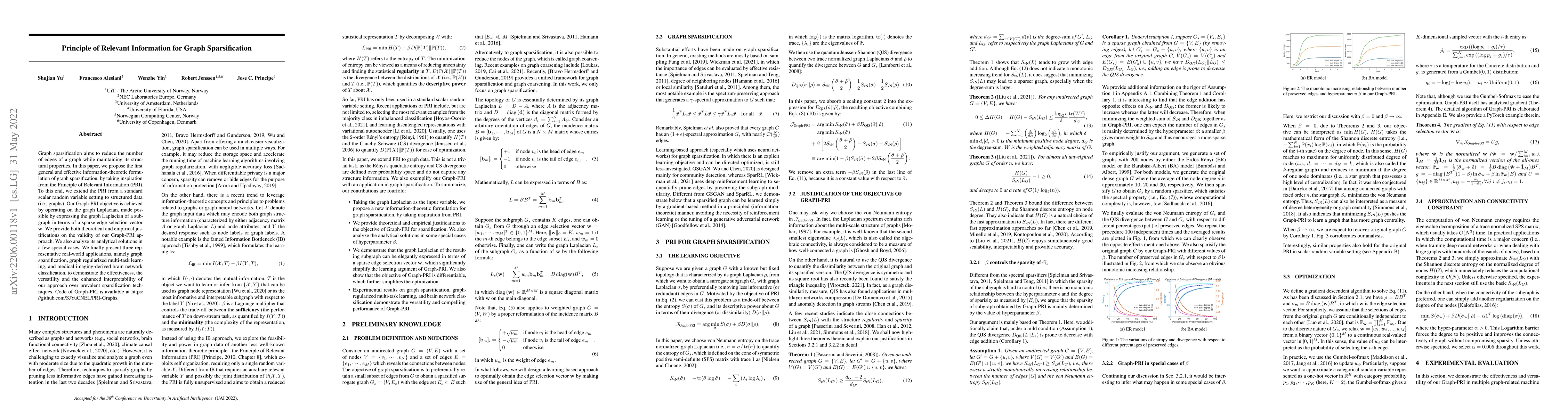 Thumbnail for Principle of Relevant Information for Graph Sparsification