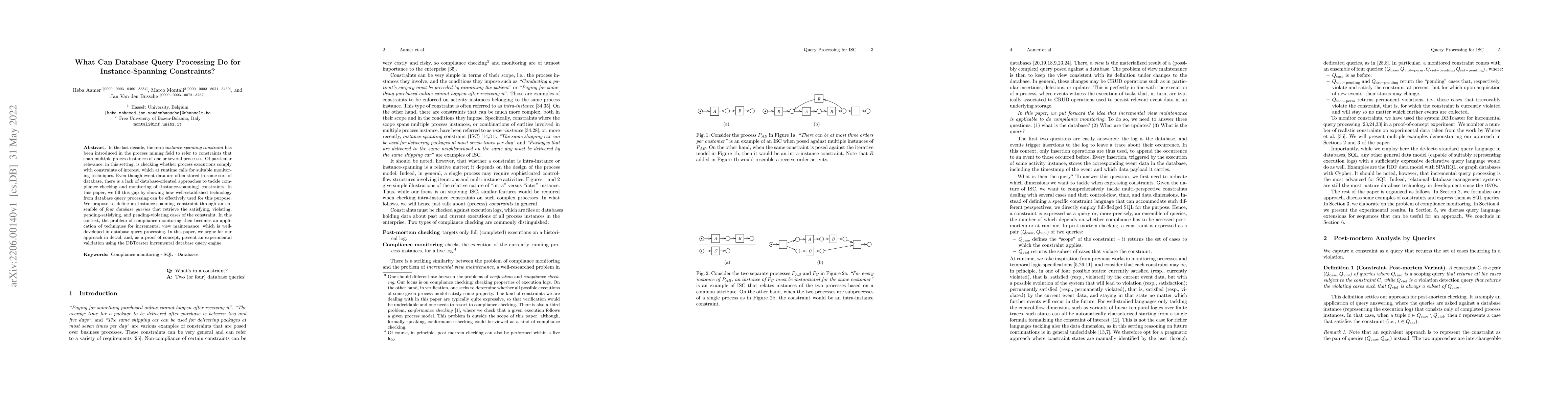 Thumbnail for What Can Database Query Processing Do for Instance-Spanning Constraints?